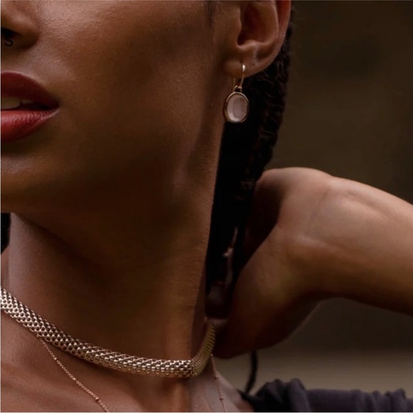 Monica vinader earrings siren wire with pouch pink quartz 💗 - Picture 4 of 5